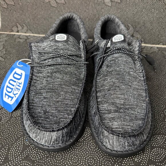 Hey Dude Mens Wally Sport Knit Black Shoes Size M12 Comfortable & Lightweight - Picture 2 of 7
